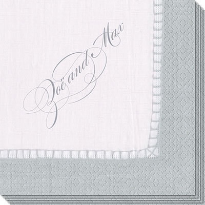 Design Your Own Paper Caspari Silver Linen Like Napkins